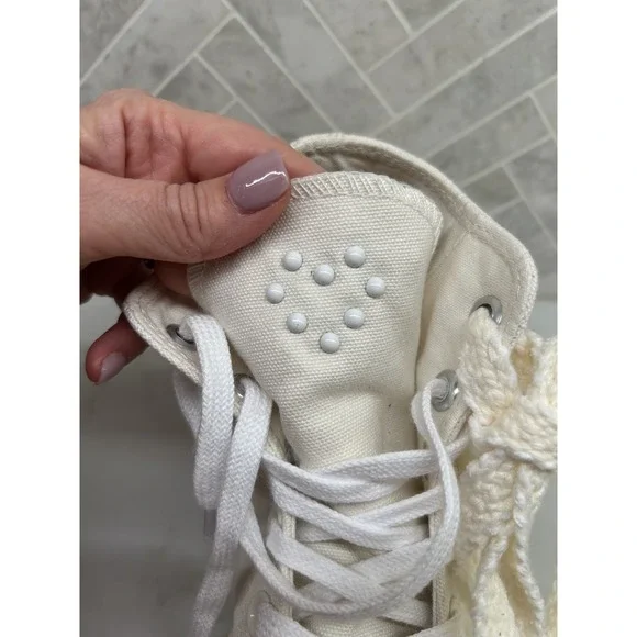 Converse Chuck Taylor All Star Lift High Top Sneakers Womens Size 7 White Chain - Picture 6 of 10